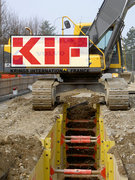 Krings, KIF, krings international france, trench shoring, trench box, slide rail, slide rail system, linéaire, trench, excavation, framework, pit, safety, sewer network, drainage network, public works, pipe puller, KVL, KS, KS60, KS100, KKP, DGPV, EGPV, DGFP, grab, pipe grab, heavy duty trench box, light box, sheet piles